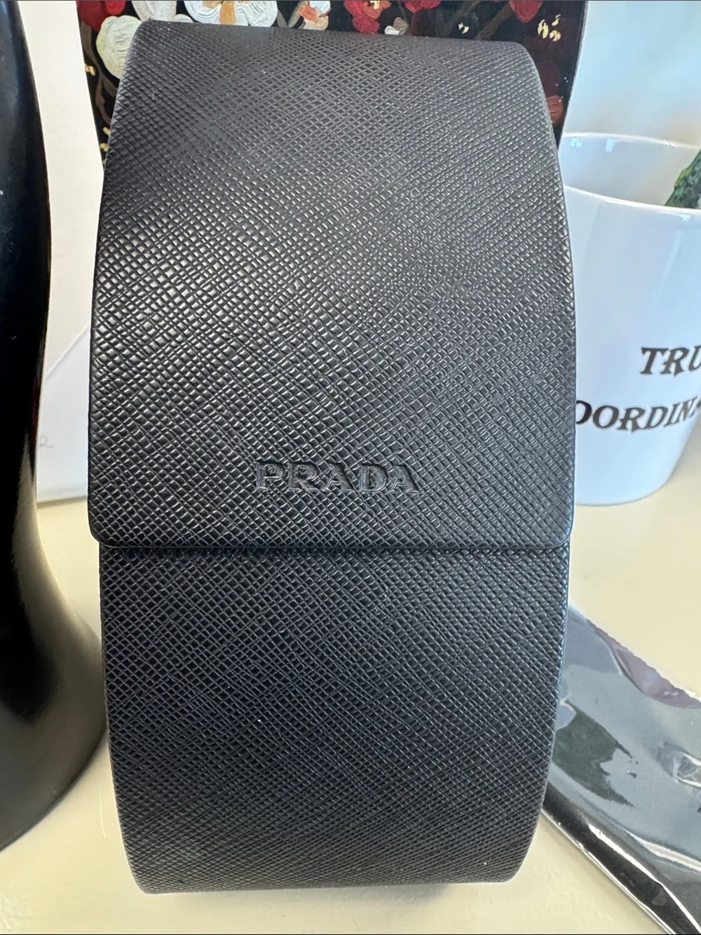 Prada Black Oversized Cat-Eye Sunglasses with Tinted Lenses